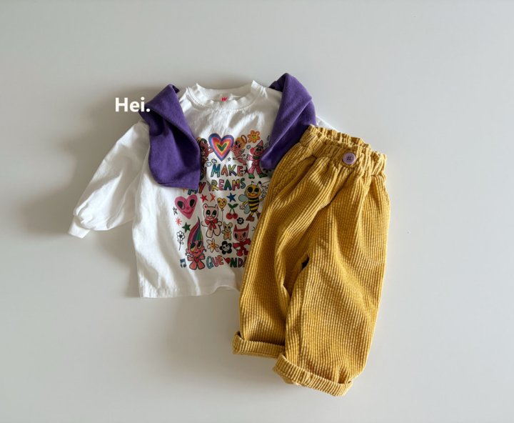 Hei - Korean Children Fashion - #kidsshorts - Drawing Tee - 2