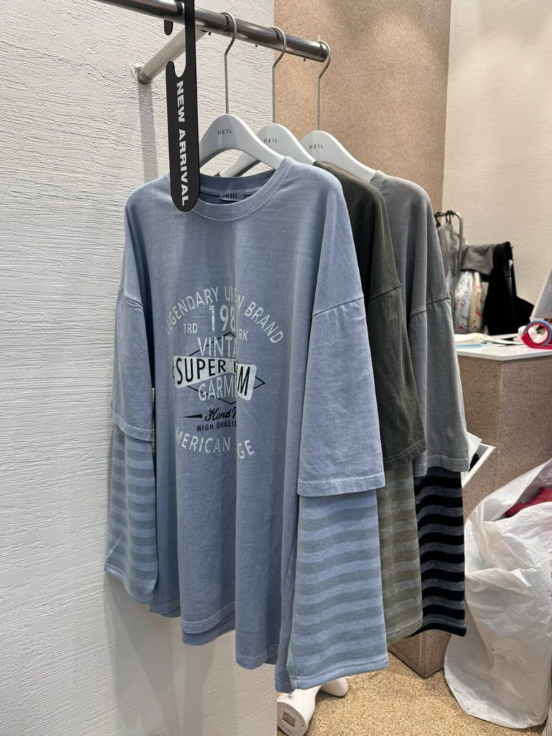 Heil - Korean Women Fashion - #womensfashion - Pigment Stripe Layered Tee - 4