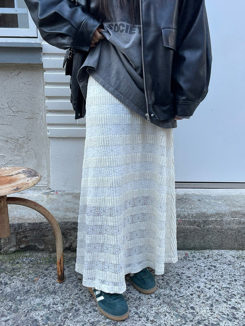 Heil - Korean Women Fashion - #momslook - Knit Maxi Skirt - 2