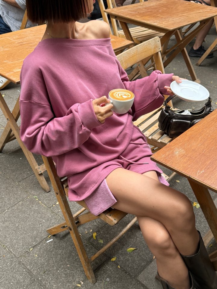Heil - Korean Women Fashion - #womensfashion - Pigment One Shoulder Sweatshirts - 7