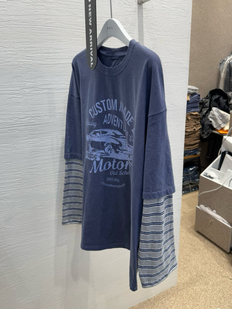 Heil - Korean Women Fashion - #womensfashion - Pigment Stripe Motor Tee - 2