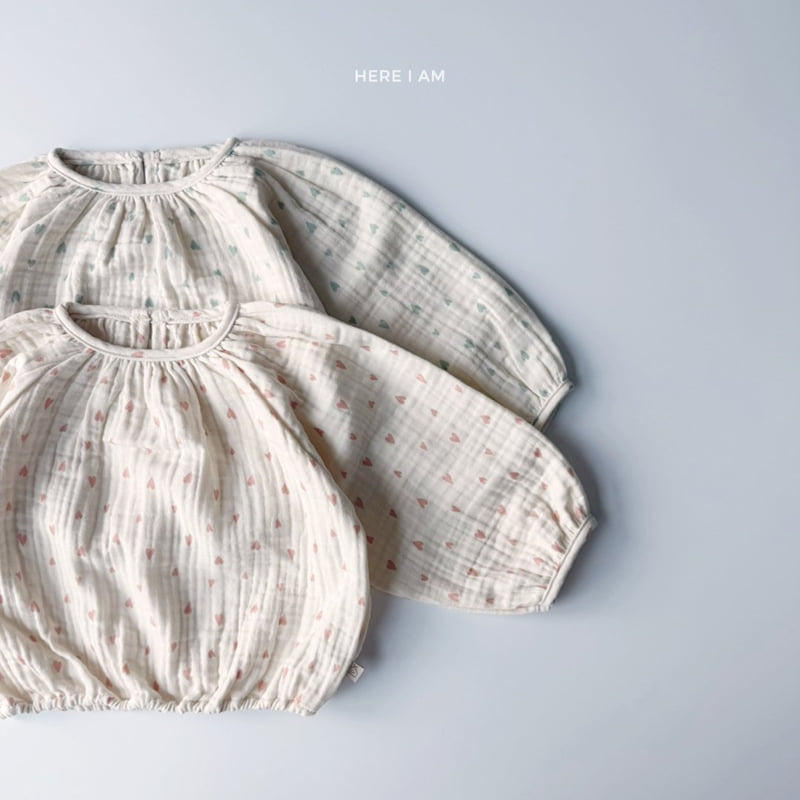 Here I Am - Korean Children Fashion - #childofig - Heart Natural Blouse - 4