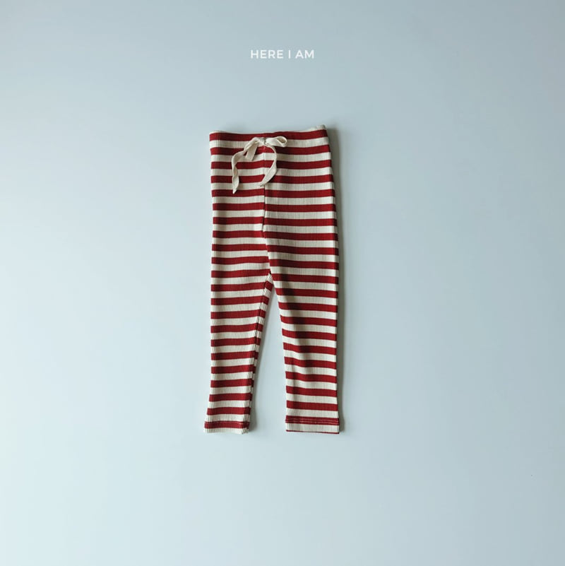 Here I Am - Korean Children Fashion - #minifashionista - Million Stripe Ribbed Leggings - 6