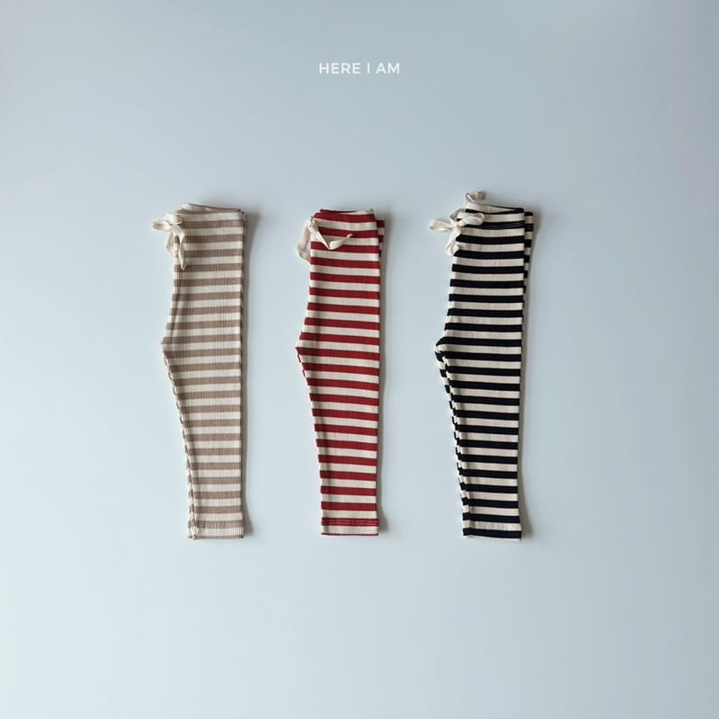 Here I Am - Korean Children Fashion - #todddlerfashion - Million Stripe Ribbed Leggings - 8