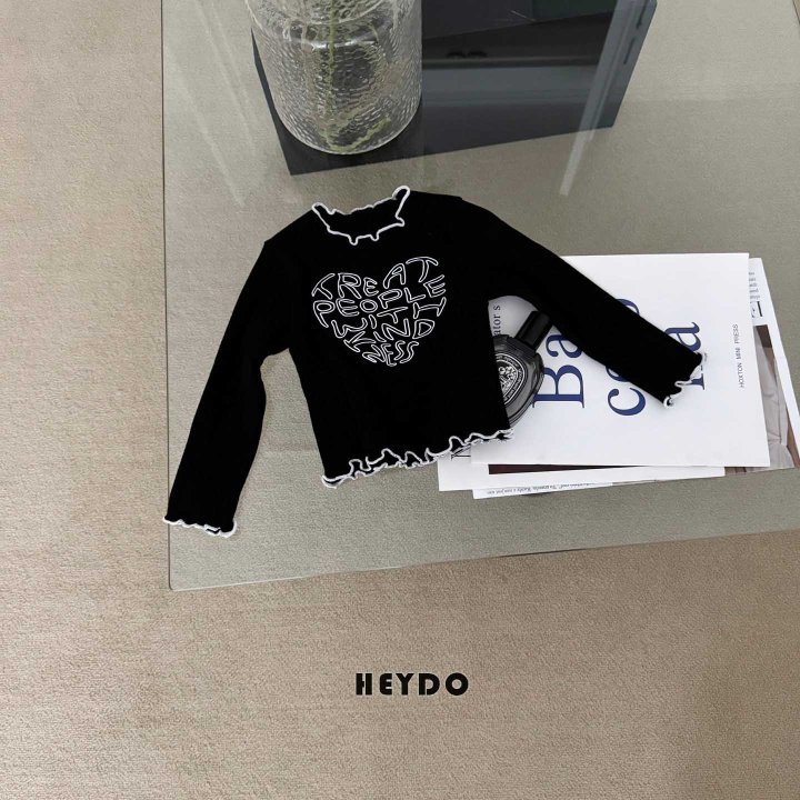 Heydo - Korean Children Fashion - #childofig - Heart Ribbed Tee - 5