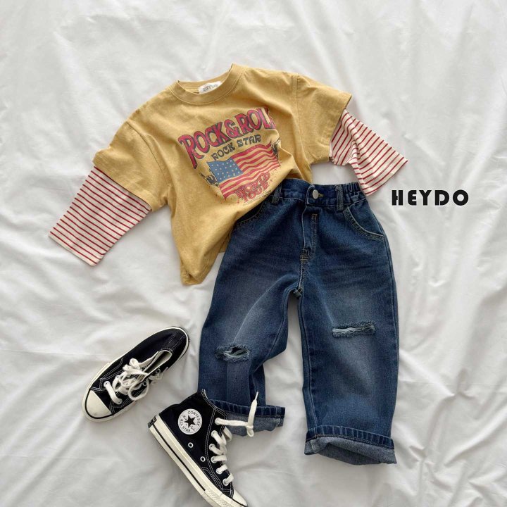 Heydo - Korean Children Fashion - #childofig - Unbalanced Distressed Pants - 8