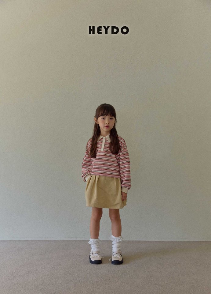 Heydo - Korean Children Fashion - #childrensboutique - Mitte Stripe Collar Tee - 12