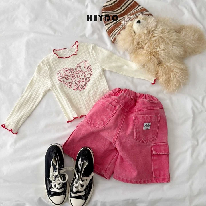 Heydo - Korean Children Fashion - #designkidswear - Heart Ribbed Tee - 7