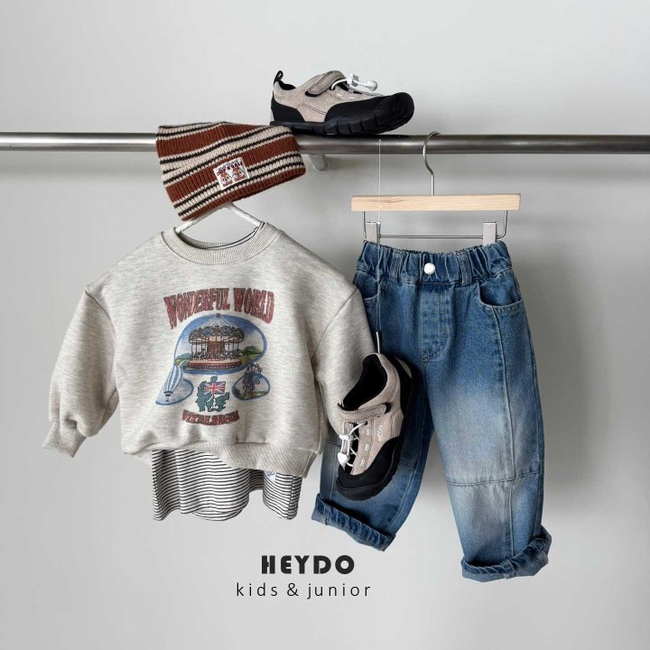 Heydo - Korean Children Fashion - #discoveringself - Cross Denim Pants - 5