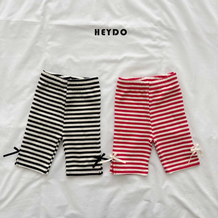 Heydo - Korean Children Fashion - #fashionkids - Stripe Ribbon Half Leggings