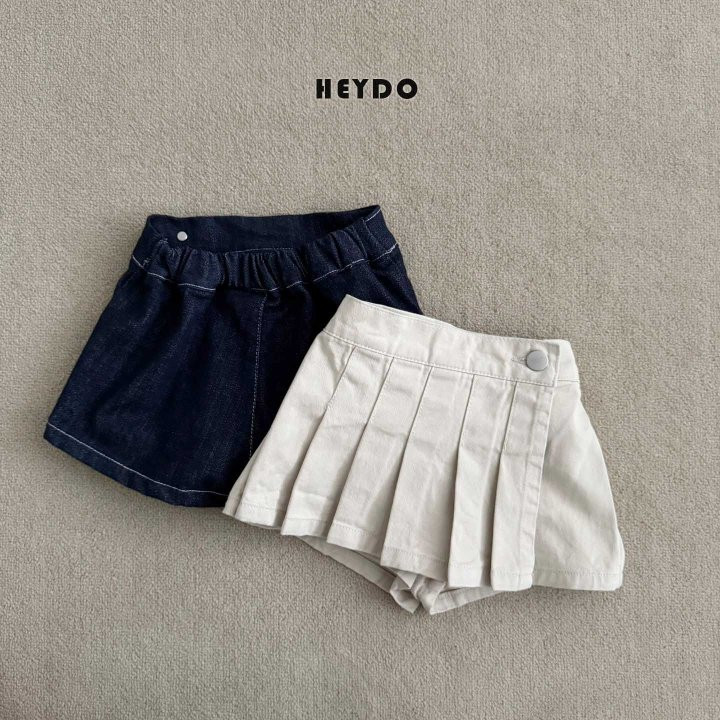 Heydo - Korean Children Fashion - #kidsstore - Wrap Pleated Shorts (Denim)