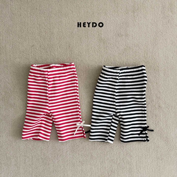 Heydo - Korean Children Fashion - #kidsstore - Stripe Ribbon Half Leggings - 3