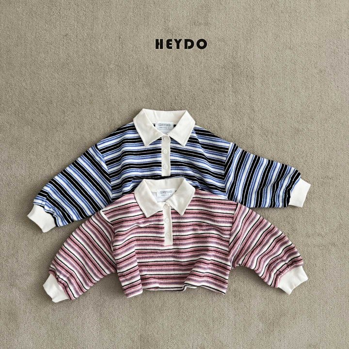 Heydo - Korean Children Fashion - #kidzfashiontrend - Mitte Stripe Collar Tee - 2