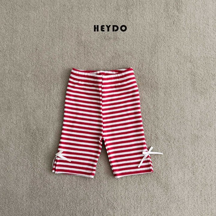 Heydo - Korean Children Fashion - #magicofchildhood - Stripe Ribbon Half Leggings - 7