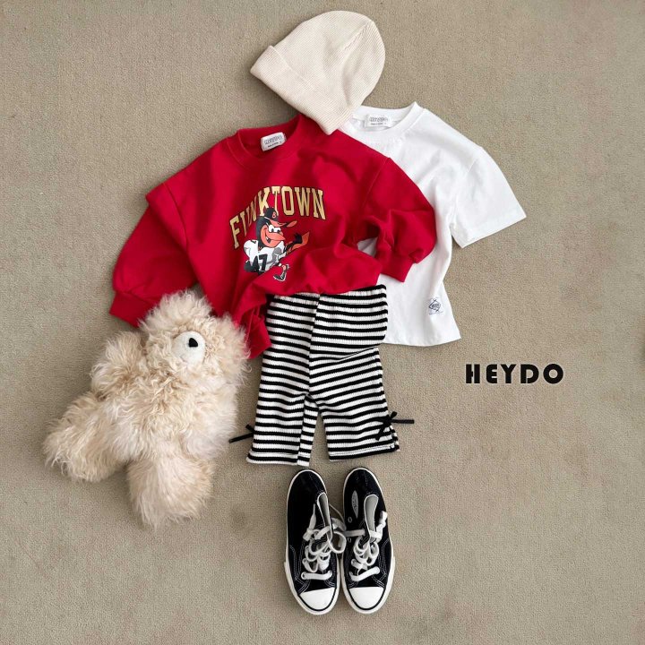 Heydo - Korean Children Fashion - #minifashionista - Stripe Ribbon Half Leggings - 8
