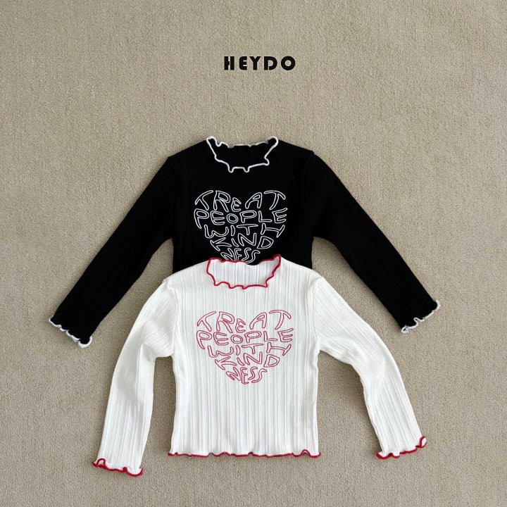 Heydo - Korean Children Fashion - #prettylittlegirls - Heart Ribbed Tee