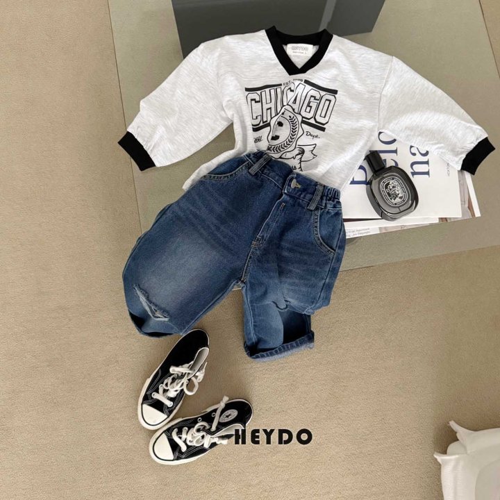 Heydo - Korean Children Fashion - #stylishchildhood - Unbalanced Distressed Pants - 7