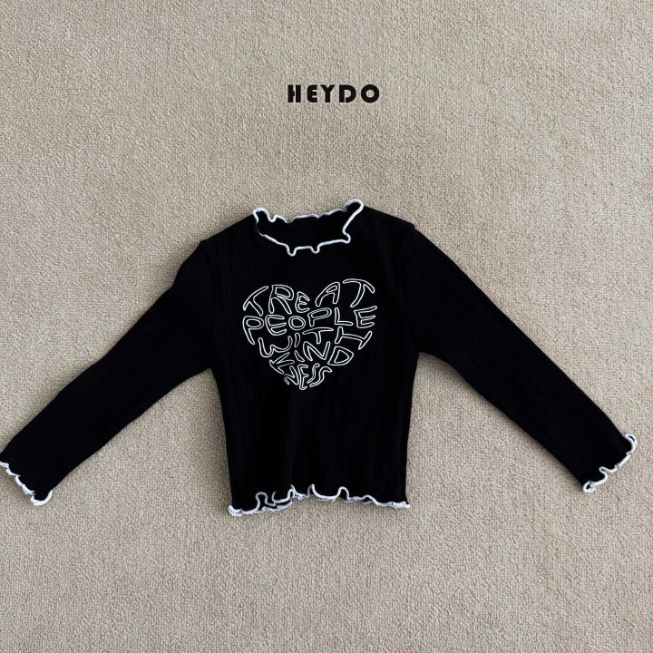 Heydo - Korean Children Fashion - #toddlerclothing - Heart Ribbed Tee - 3