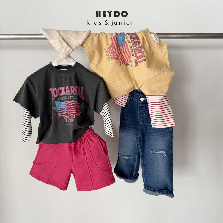 Heydo - Korean Children Fashion - #toddlerclothing - Unbalanced Distressed Pants - 6
