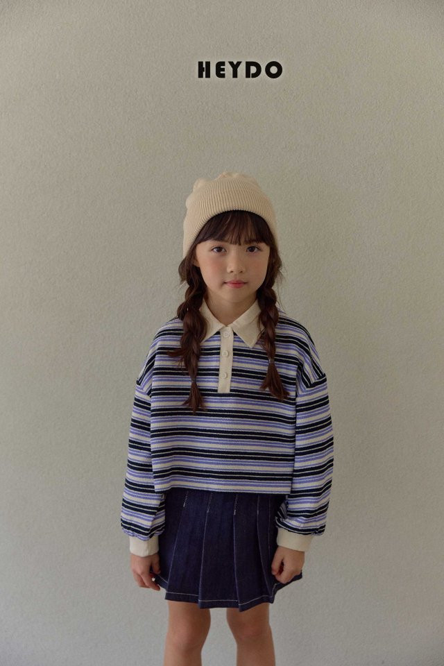 Heydo - Korean Children Fashion - #toddlerclothing - Mitte Stripe Collar Tee - 9
