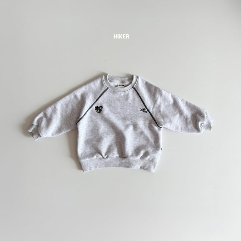 Hiker - Korean Children Fashion - #kidzfashiontrend - Love You Embroidery Raglan Sweatshirt - 4