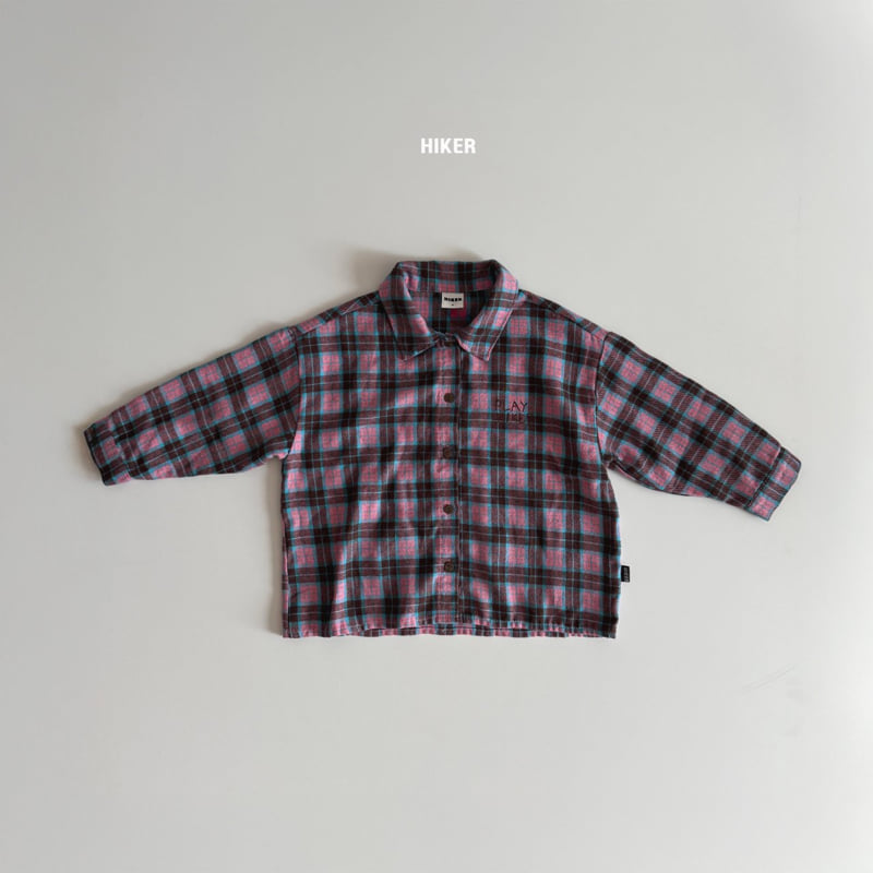 Hiker - Korean Children Fashion - #childofig - Hiker Embroidery Check Shirt - 4