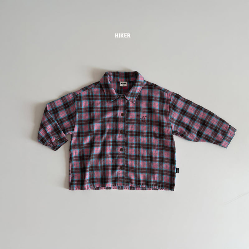 Hiker - Korean Children Fashion - #designkidswear - Hiker Embroidery Check Shirt - 5