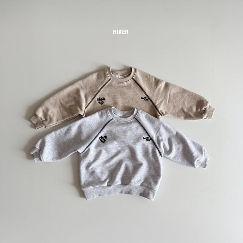 Hiker - Korean Children Fashion - #kidsshorts - Love You Embroidery Raglan Sweatshirt