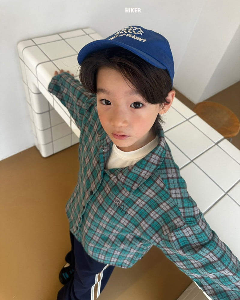 Hiker - Korean Children Fashion - #kidsstore - Hiker Embroidery Check Shirt - 9