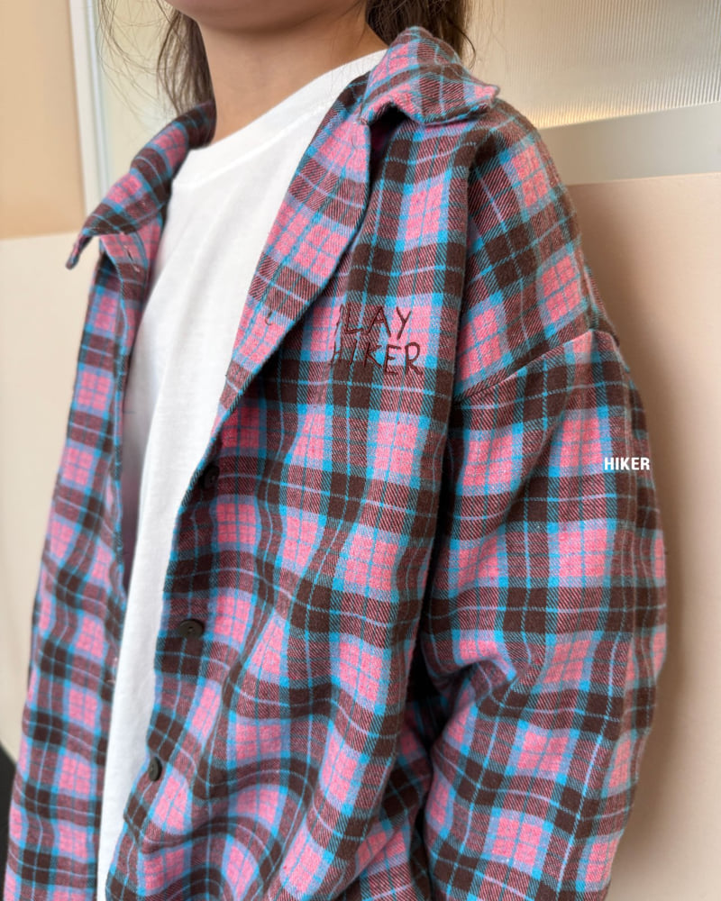 Hiker - Korean Children Fashion - #kidzfashiontrend - Hiker Embroidery Check Shirt - 10