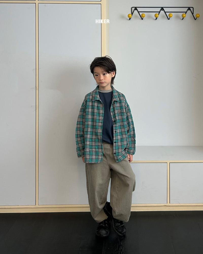 Hiker - Korean Children Fashion - #littlefashionista - Hiker Embroidery Check Shirt - 12
