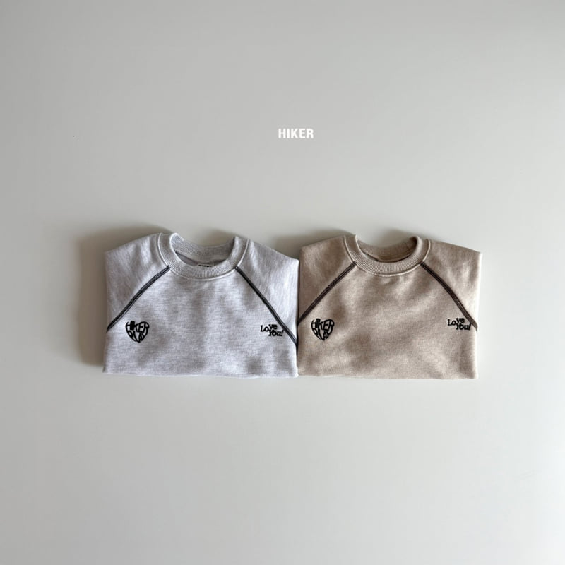 Hiker - Korean Children Fashion - #littlefashionista - Love You Embroidery Raglan Sweatshirt - 5