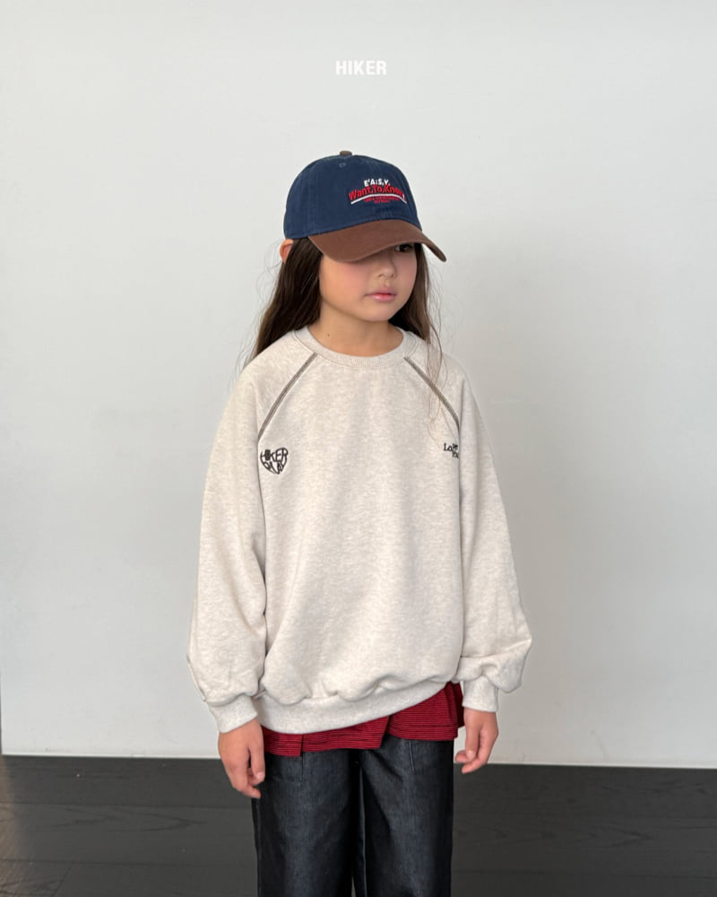 Hiker - Korean Children Fashion - #minifashionista - Love You Embroidery Raglan Sweatshirt - 7