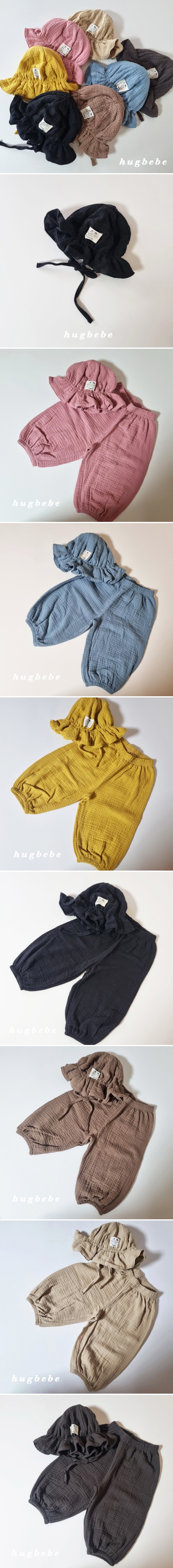 Hug Bebe - Korean Baby Fashion - #babyboutique - Solid Crinkled Frill Bucket Hat