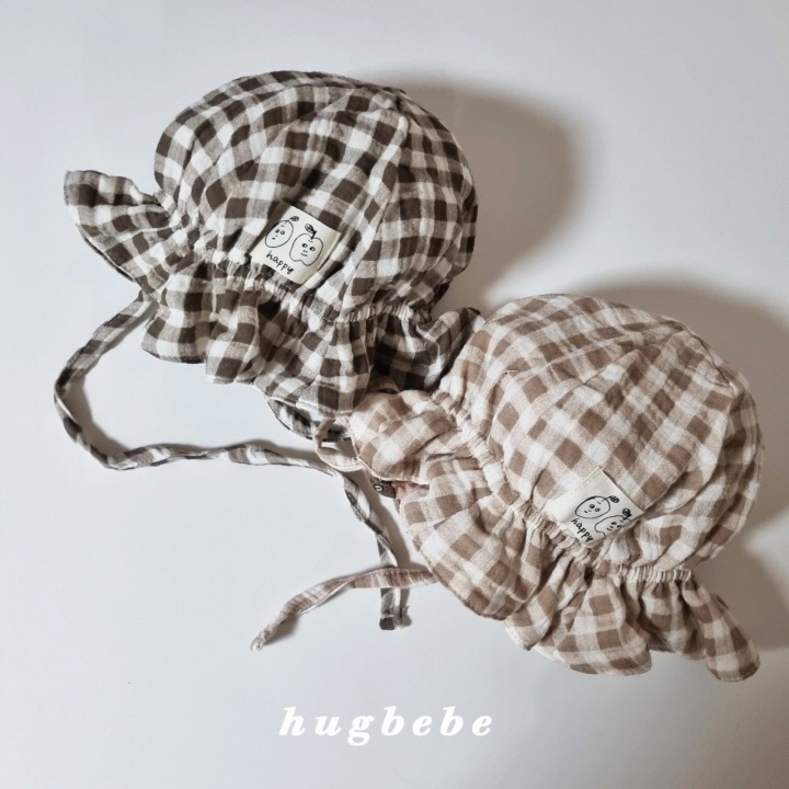Hug Bebe - Korean Baby Fashion - #onlinebabyboutique - Check Crinkled Frill Bucket Hat