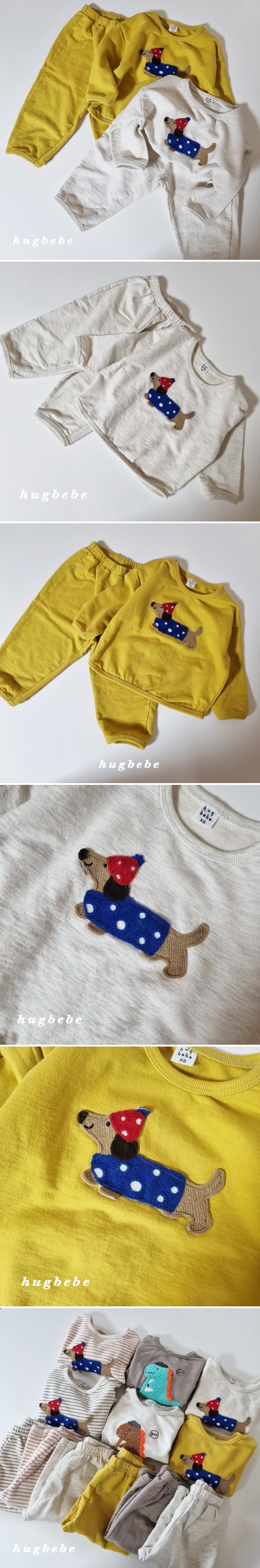 Hug Bebe - Korean Children Fashion - #kidsshorts - Polka Dot Puppy Set