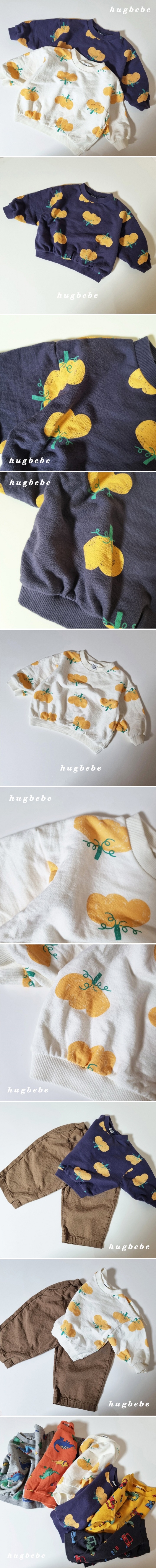 Hug Bebe - Korean Children Fashion - #kidzfashiontrend - Washed Pumpkin Sweatshirt