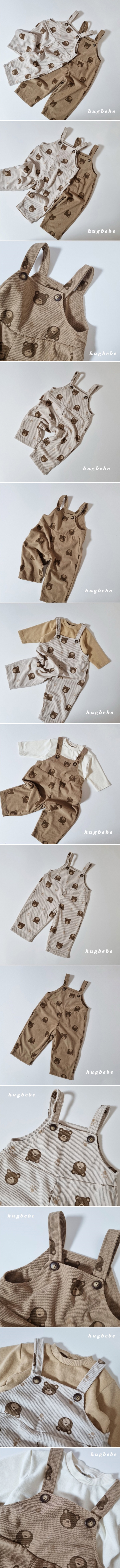 Hug Bebe - Korean Children Fashion - #magicofchildhood - Corduroy Bear Overalls