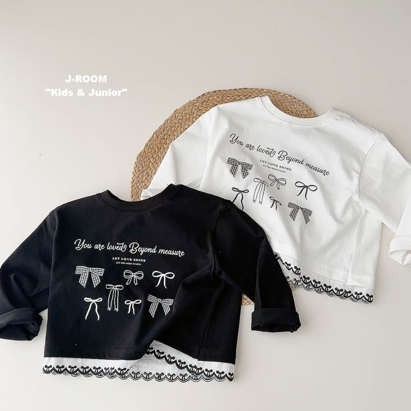 J-Room - Korean Children Fashion - #Kfashion4kids - Ribbon Hem Lace Tee - 2