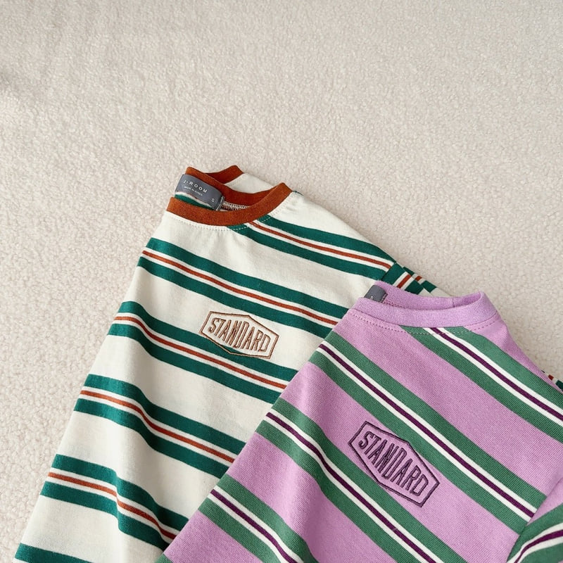 J-Room - Korean Children Fashion - #Kfashion4kids - Kale Stripe Tee - 6