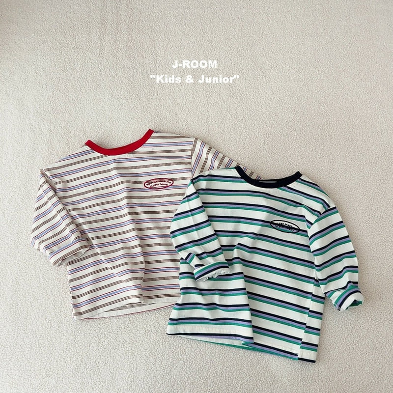 J-Room - Korean Children Fashion - #childofig - Fox Multi Stripe Tee - 5