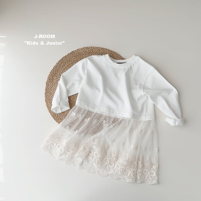 J-Room - Korean Children Fashion - #childrensboutique - Punching Lace Long Tee