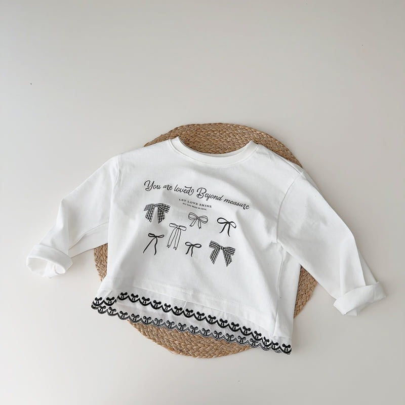 J-Room - Korean Children Fashion - #designkidswear - Ribbon Hem Lace Tee - 10