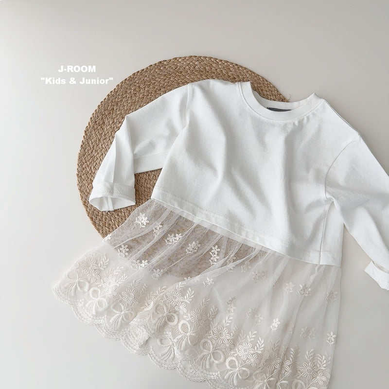 J-Room - Korean Children Fashion - #designkidswear - Punching Lace Long Tee - 2