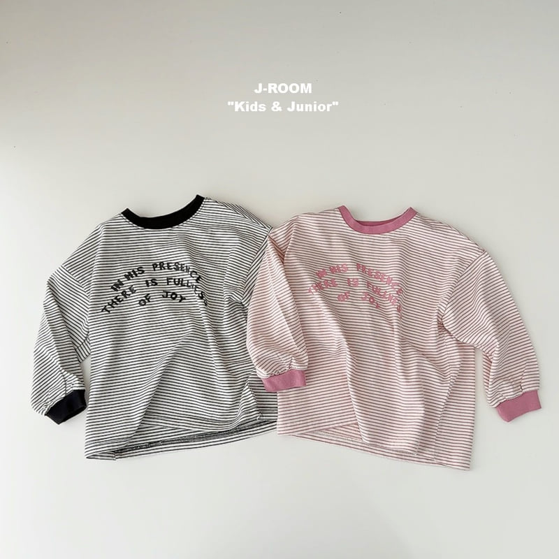 J-Room - Korean Children Fashion - #discoveringself - Ribbed Print Stripe Tee