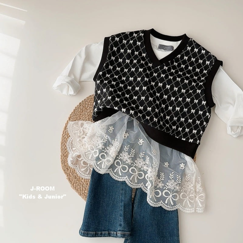 J-Room - Korean Children Fashion - #discoveringself - Punching Lace Long Tee - 4