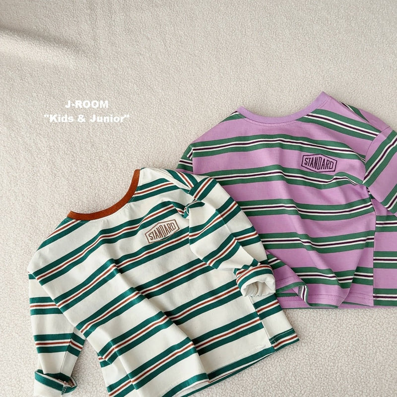 J-Room - Korean Children Fashion - #fashionkids - Kale Stripe Tee - 2