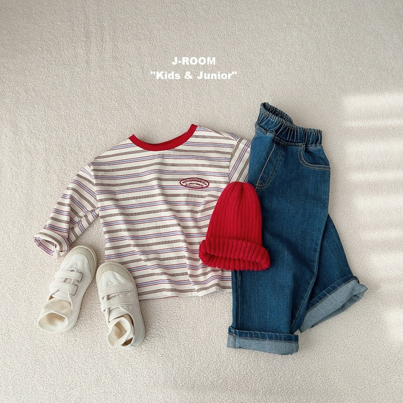 J-Room - Korean Children Fashion - #kidsshorts - Fox Multi Stripe Tee - 10