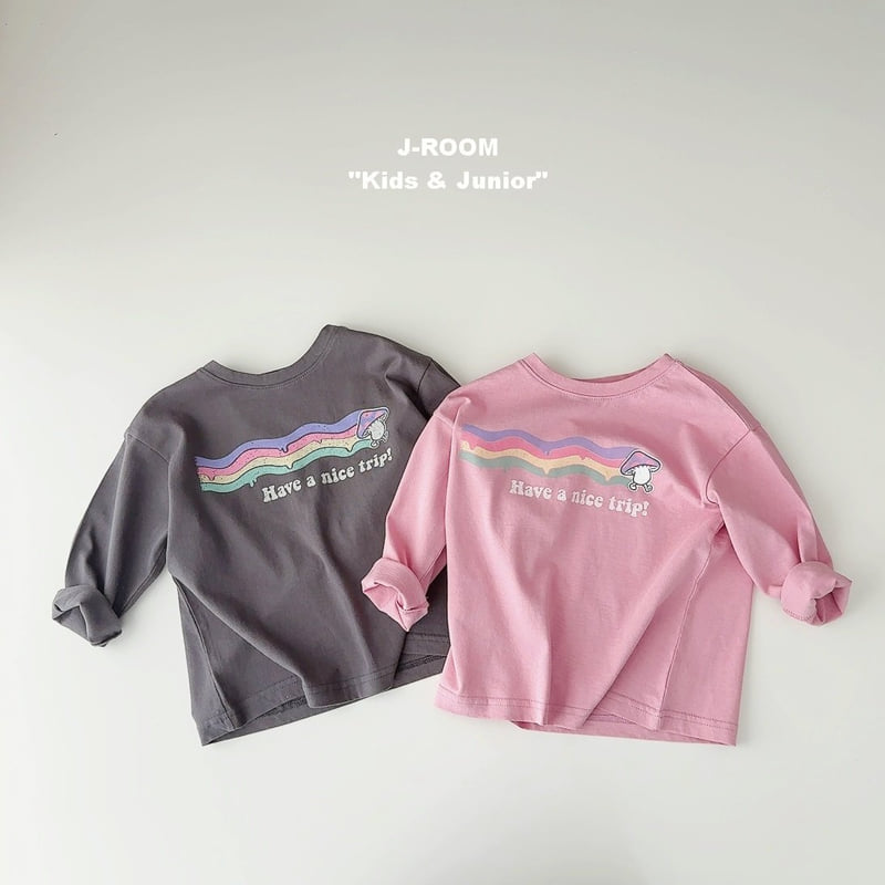 J-Room - Korean Children Fashion - #kidsshorts - Mushroom Print Tee