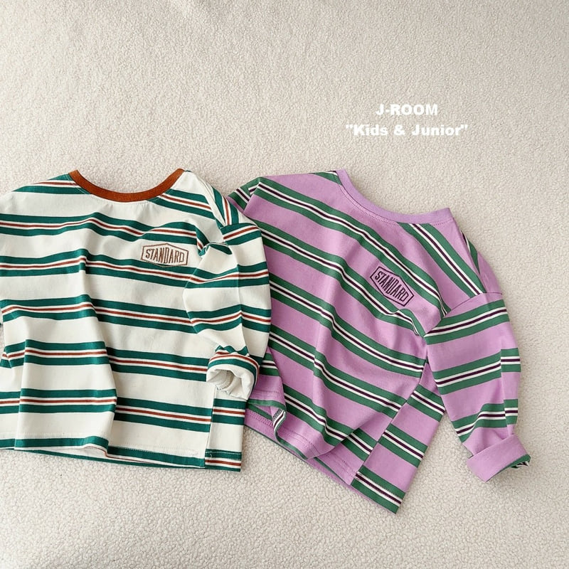 J-Room - Korean Children Fashion - #kidzfashiontrend - Kale Stripe Tee - 5